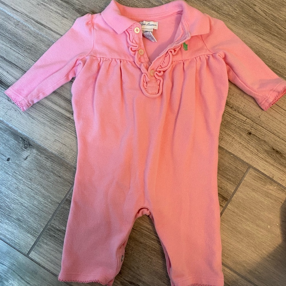 Ralph Lauren Baby Girls Long-Sleeve Polo Coverall